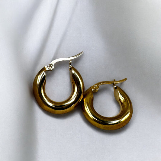 Kia Gold Hoops- stainless steel-gold earings